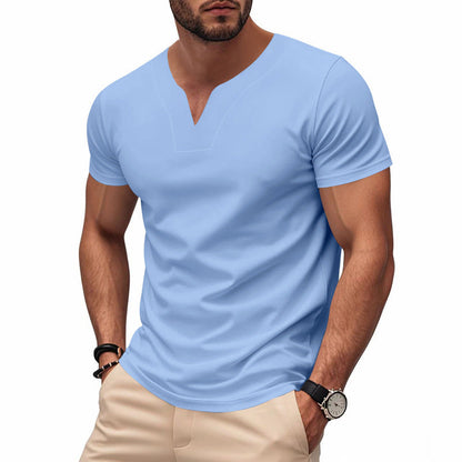 Herren T-Shirt Sportlich V-Ausschnitt Atmungsaktiv
