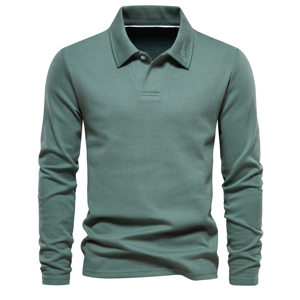 Herren Polo-Shirt Langarm Elegant Sportlich