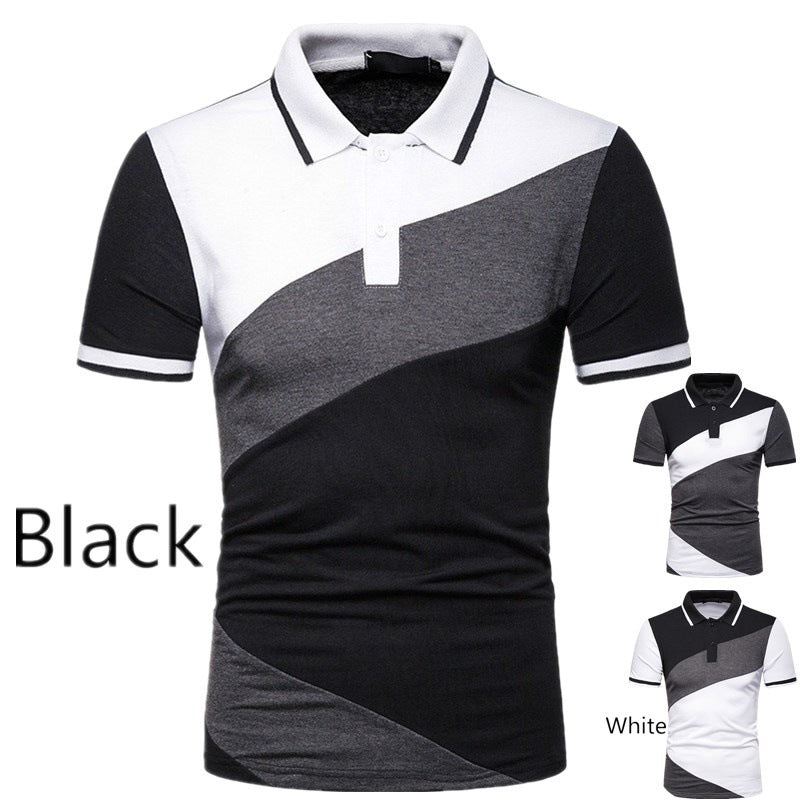 Herren Poloshirt Kurzarm Modern Geometrisches Design - BerlinGlamour