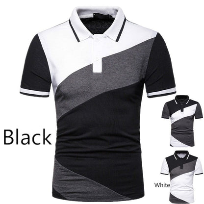 Herren Poloshirt Kurzarm Modern Geometrisches Design - BerlinGlamour