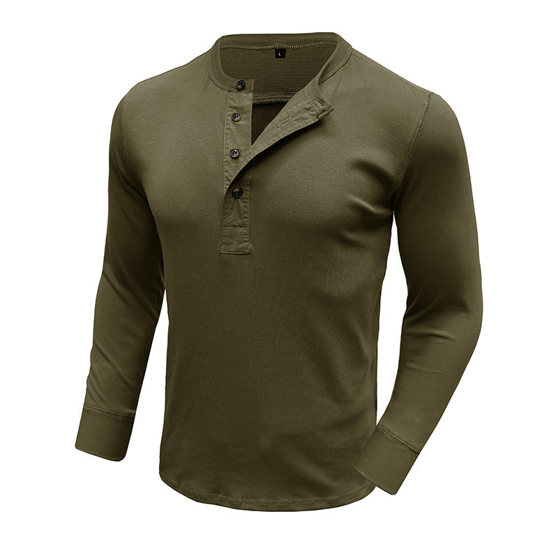 Herren Langarmshirt Mit Knopfleiste Modern Slimfit