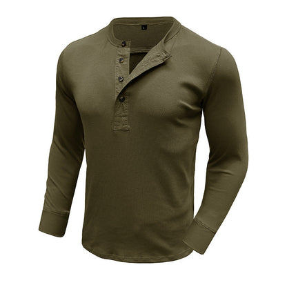 Herren Langarmshirt Mit Knopfleiste Modern Slimfit