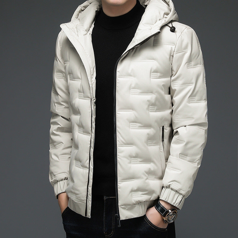 Herren Steppjacke Isoliert Warm mit Kapuze