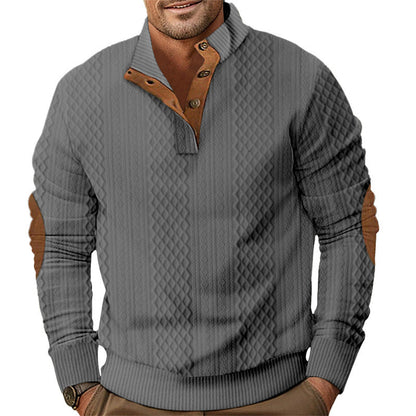 Herren Strickpullover Modern mit Kontrastkragen Elegante Optik
