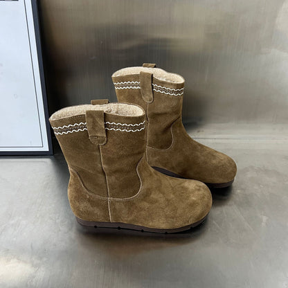 Damen Stiefel Wildleder Elegante Warm mit Innenfutter