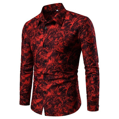 Herren Bluse Modern Floral Style Trendig