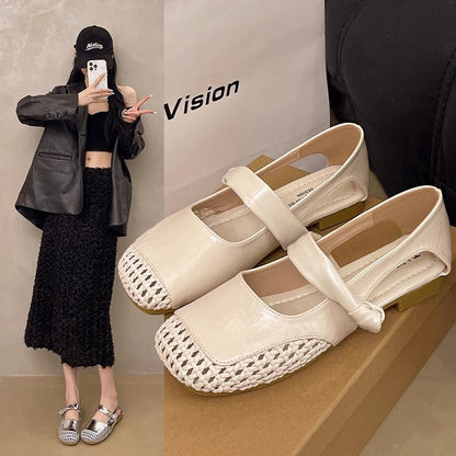 Damen Ballerinas Elegant Flecht Riemchen Schuhe - BerlinGlamour