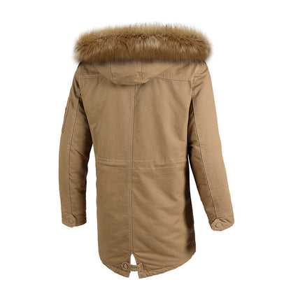 Herren Winterjacke Modisch Warm mit Abnehmbarer Kapuze