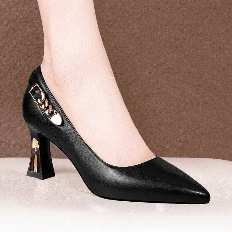 Damen Pumps Hochhackig mit Schnalle und Absatz - BerlinGlamour