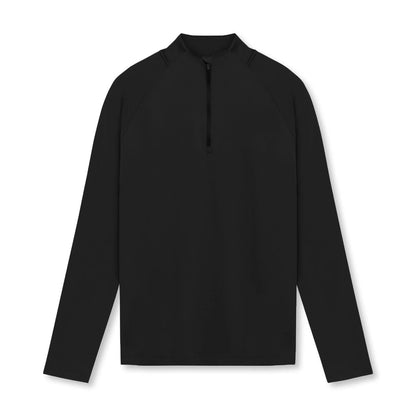 Herren Longsleeve Funktionsshirt Stehkragen Reißverschluss Sportlich
