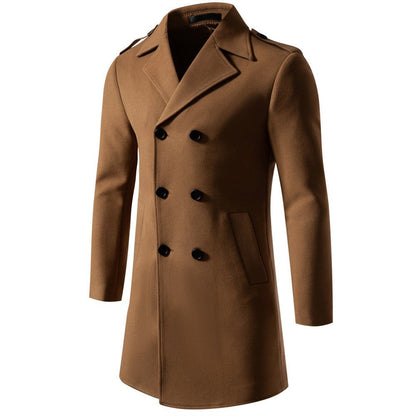 Herren Trenchcoat Klassisch Lang Wasserabweisend