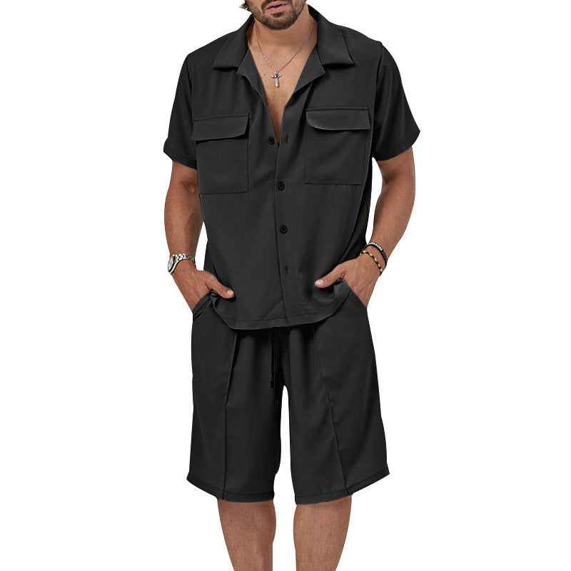 Herren Sommer Set Kurzarmhemd Bermuda Shorts Relaxed Fit - BerlinGlamour