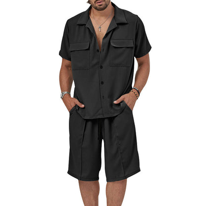 Herren Sommer Set Kurzarmhemd Bermuda Shorts Relaxed Fit - BerlinGlamour