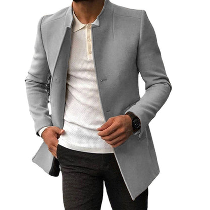 Herren Casual-Mantel Modern Schlank Mit Taschen
