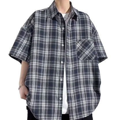 Herren Karobluse Lässig Modern Mit Brusttasche