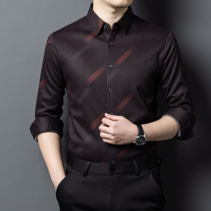 Herren Langarmhemd Modern Mit Trendigem Muster