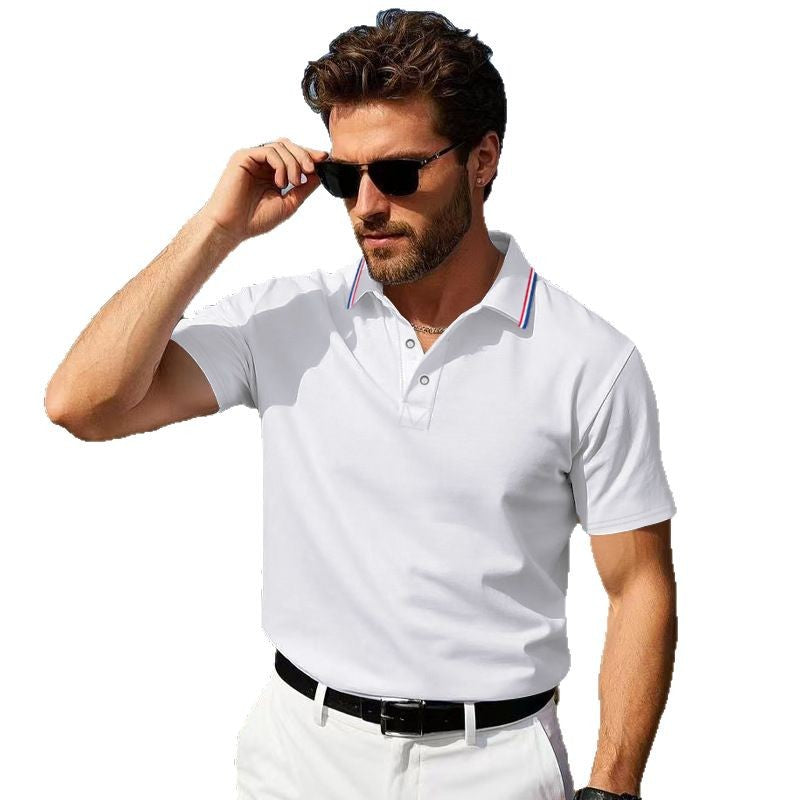 Herren Polo-Shirt atmungsaktiv mit Kontrastkragen Modern
