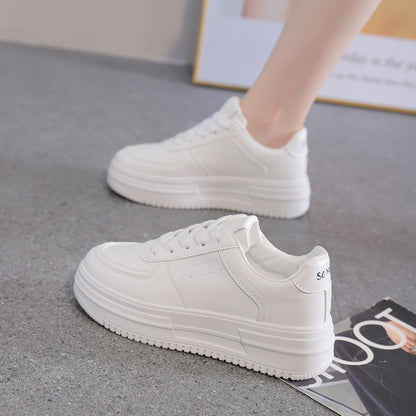 Damen Plateau Sneaker Elegant Komfortabel Weiße Sneakers
