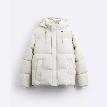 Herren Winterjacke Gesteppt Isoliert Abnehmbare Kapuze - BerlinGlamour