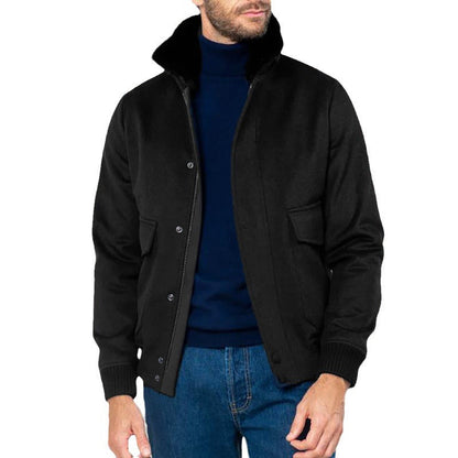 Herren Bomberjacke Warm Moderner Kragen Style