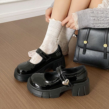 Damen Schuhe Mary Jane Blockabsatz Elegant Modisch