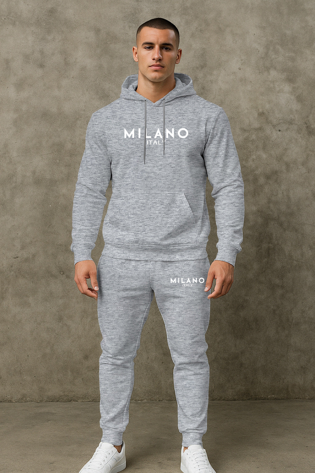 Herren Hoodie und Jogginghose Set mit stylishem Milano Print Berlin Style