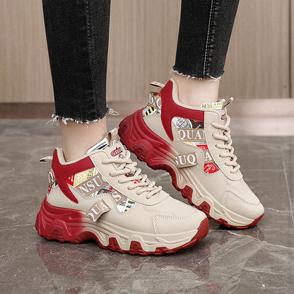 Damen Sneaker Sportlich Chunky Komfortable Laufschuhe