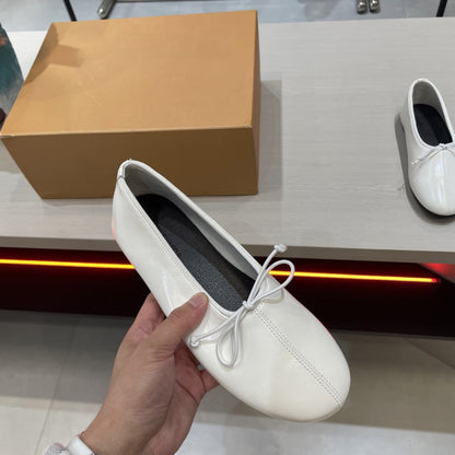 Damen Ballerinas Bequem Schleifen Detail Modern - BerlinGlamour
