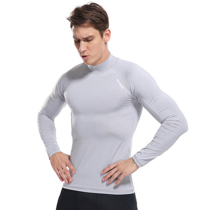 Herren Langarmshirt Funktionell mit hohem Kragen Sportlich