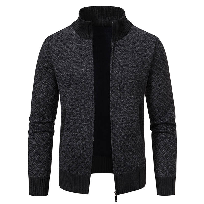 Herren Strickblazer Modern mit Muster und V-Ausschnitt