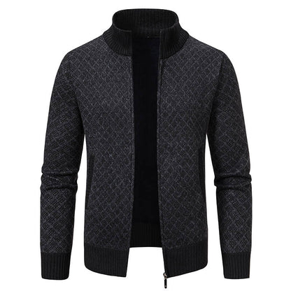 Herren Strickblazer Modern mit Muster und V-Ausschnitt