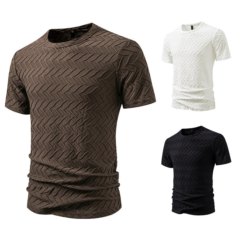Herren Kurzarmshirt Modernes Design Strukturiert - BerlinGlamour