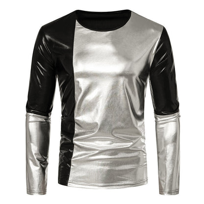 Herren Langarmshirt Metallic Modern mit Kontrasten Elegant