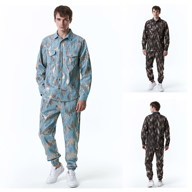 Herren Jogginganzug Glitzer Muster Sportlich Moderne - BerlinGlamour