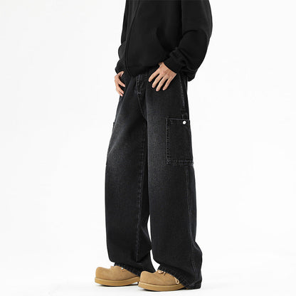 Herren Cargo-Jeans Bequem Weit Geschnitten