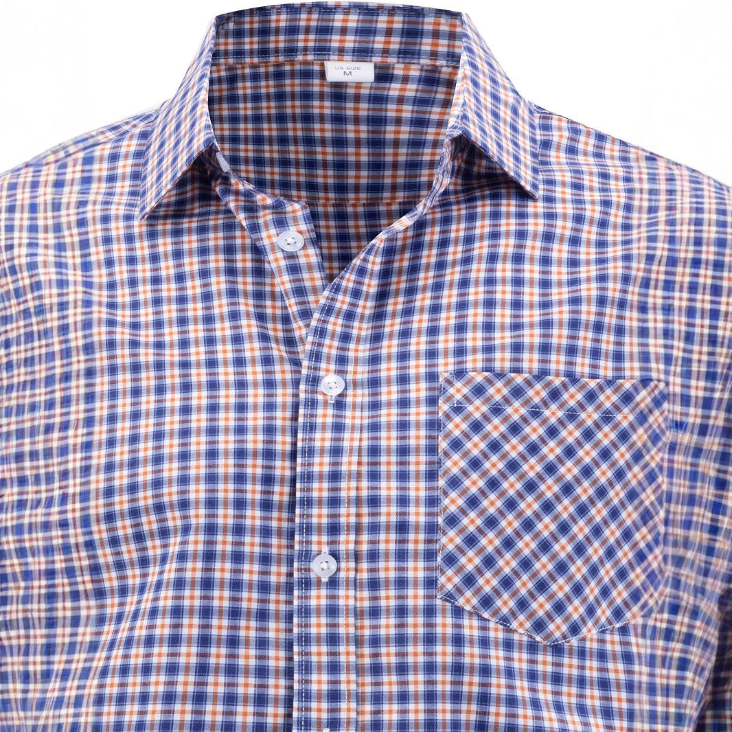 Herren Businesshemd Slim Fit Kariert Modern