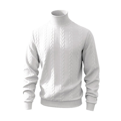 Herren Pullover Stehkragen Zopfmuster Strick