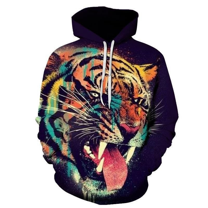 Herren Kapuzenpullover Wolfsgrafik Cooler Style Berlin