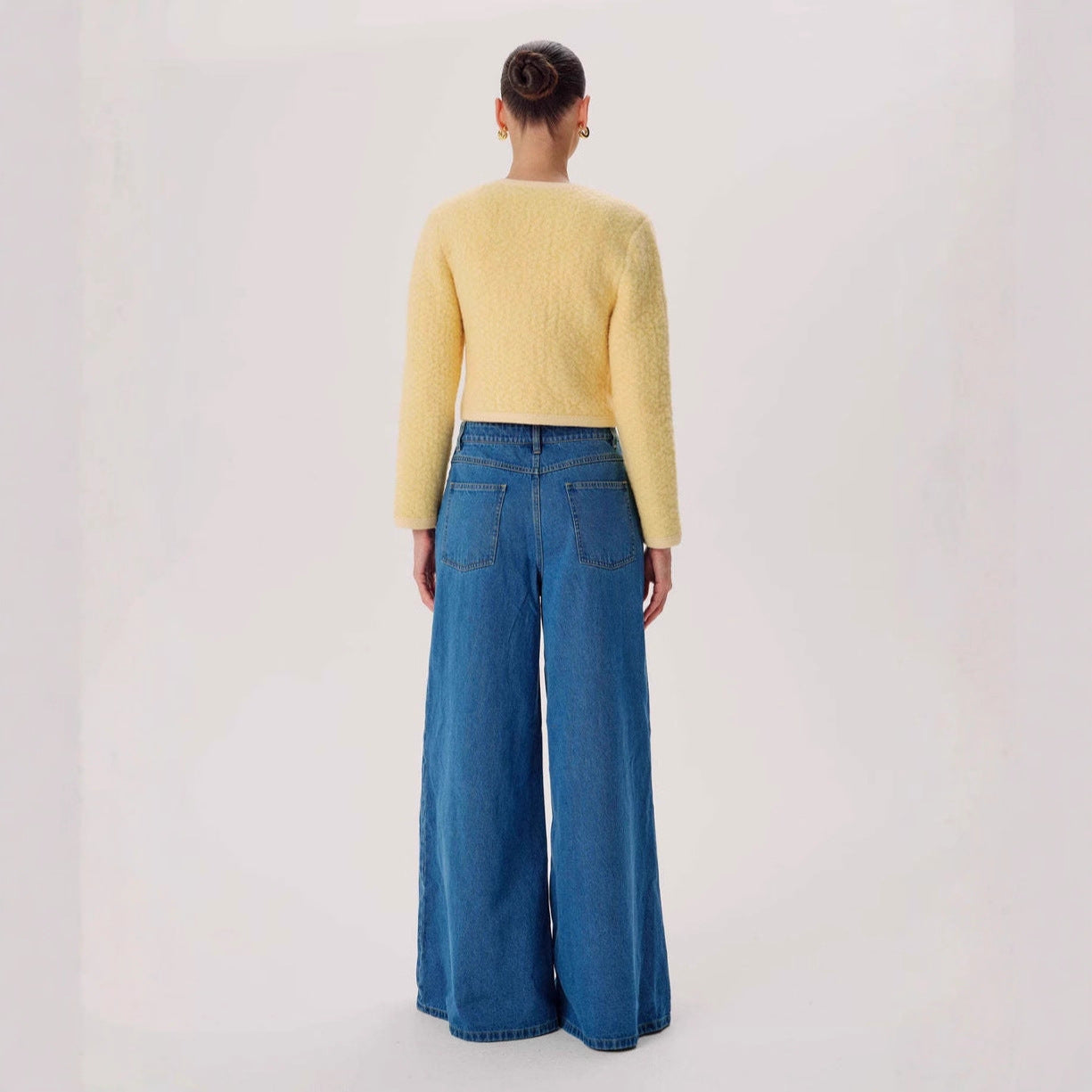 Damen Jeanshose Weit Bequem Moderner Schnitt