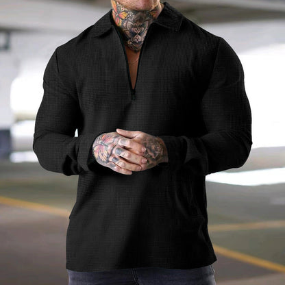 Herren Langarmshirt Modern Reißverschluss Casual