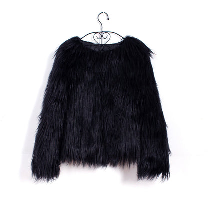 Kunstpelzjacke Damen Flauschig Lässig Oversized