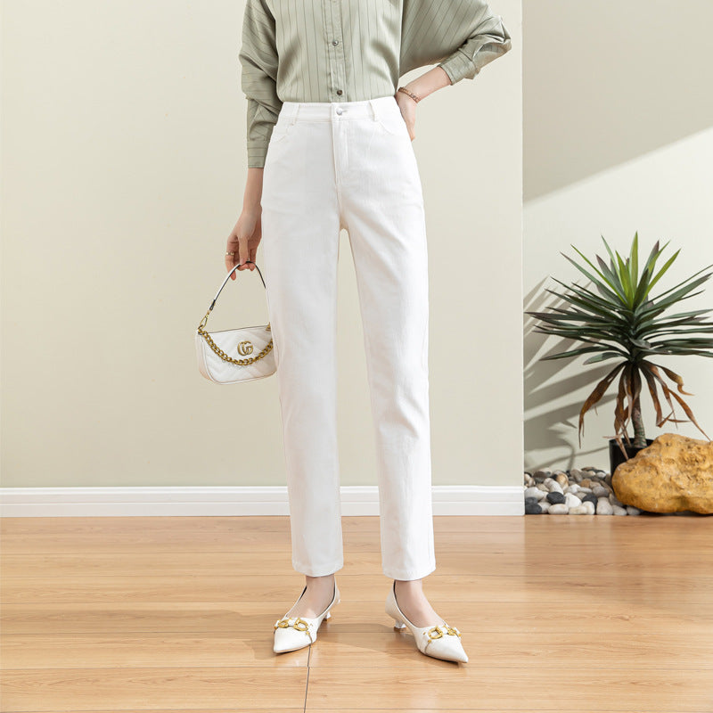 Damen Chino Hose Hochbund Stretch - BerlinGlamour