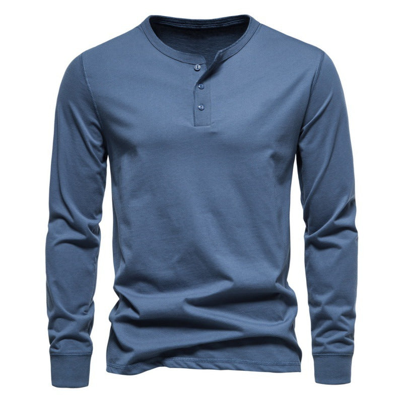 Herren Langarmshirt Modern Knopfverschluss Elegantes Design