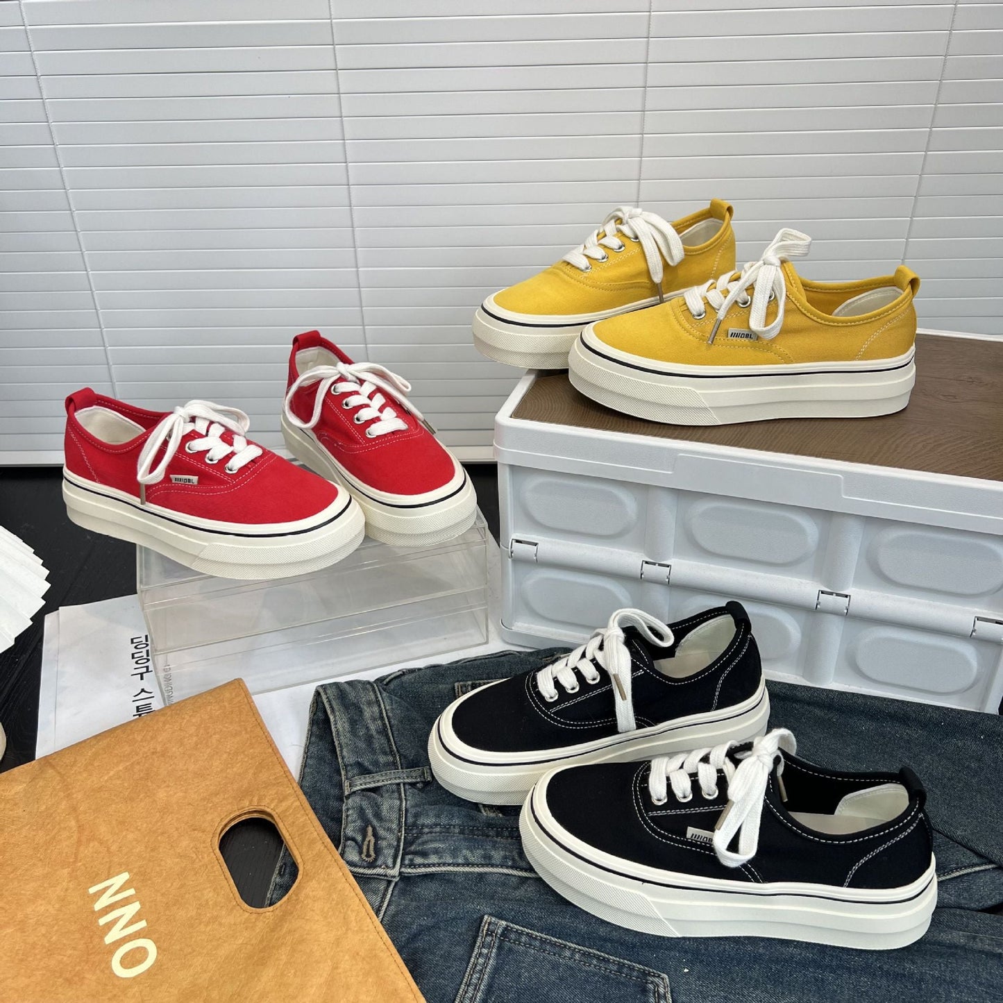 Damen Sneaker Komfortabel Stabiler Gummisohle Sportlich