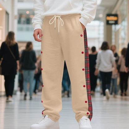 Herren Jogginghose Asymmetrisch Mit Knöpfen Modern