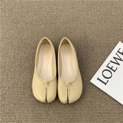 Damen Ballerinas Bequem Elegant mit Schlitz-Details