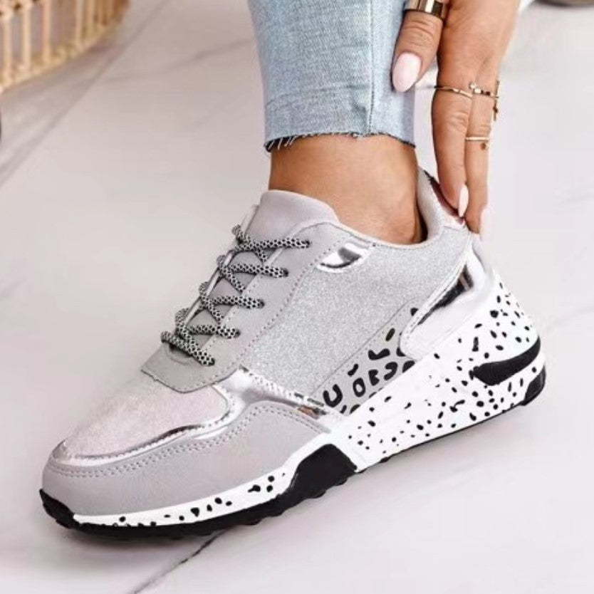 Damen Sneaker Sportlich Glitzer Schuhe Rutschsicher