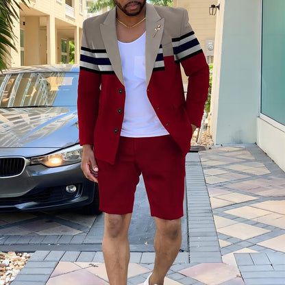Herren Blazer Stylisch Modern mit Shorts Slim Fit