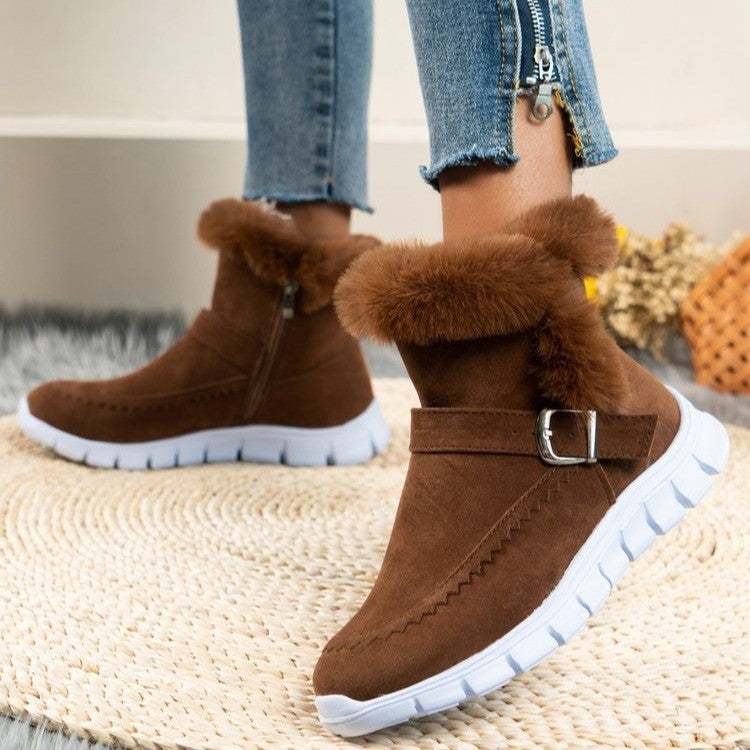 Damen Winterstiefel Warm Komfortabel mit Kunstfell