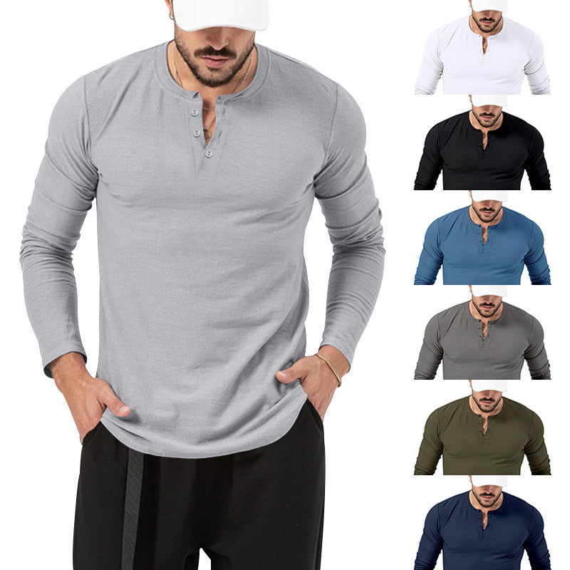 Herren Langarmshirt Modern Knopfleiste Slim Fit - BerlinGlamour